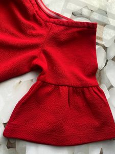 Very Elegant Red Off Shoulder Crop Top