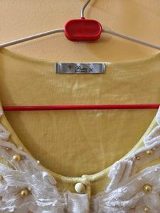 Cute Yellow Button-Up Cardigan