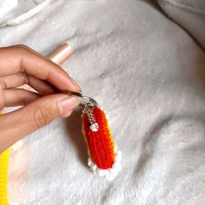 Rainbow Crochet Keychain