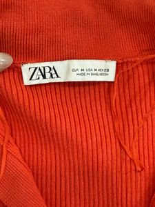 Zara Coral  Ribbed Dress