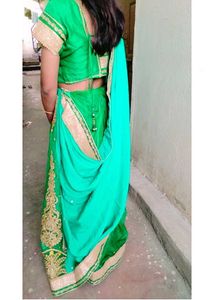 Mehendi Lehenga /Muslim Bride Saree With Blouse