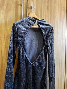 Floral Velvet Mock Neck Dress- Not Used