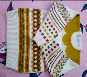 Cream Colour Full Sleeves Sweater