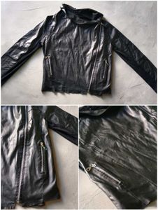 36 black leather jacket