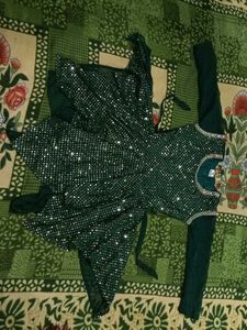 New Green Dress With Dupatta And Plazzo