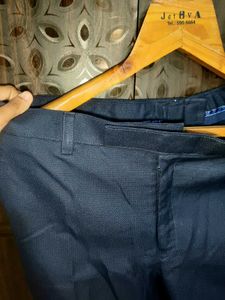 Navy Blue Straight Leg Trousers