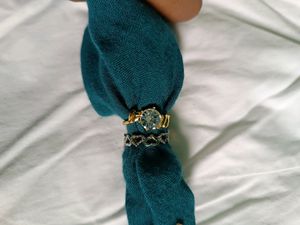 Combo Of 2 White -Golden Rings And Chain