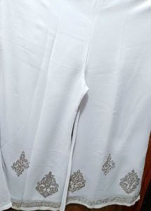 White Palazzo With Siroski Work