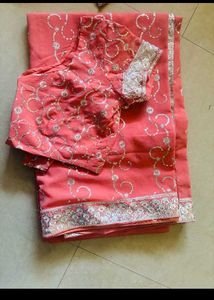 Saree With Stiched Blouse