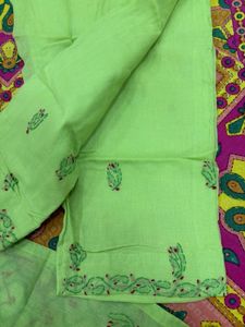 Cotton Chikankari Kurta Dupatta Pants