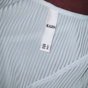 Kazo Light Blue Pleated Top