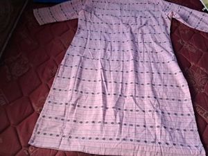 Pink Striped Kurti with Buttons