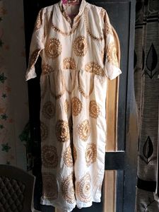 Embroidered Cream Dress