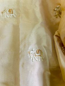 Vintage Silk Elephant Embroidered Shirt