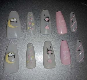 (*≧∀≦*)Kawaii Kitten Dreams Press-On Nails Set