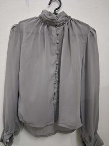 Gray Button up Top