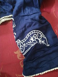 Navy Embroidered Tunic Top