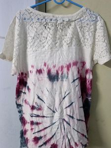 Lace Top With Tie Dye Design