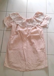 Pink Off Shoulder Adjustable Dress