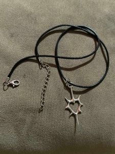 Spike Heart Chord Necklace