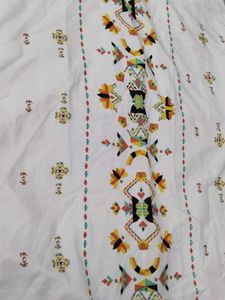 White Embroidered Kurta(NEVER WORN)