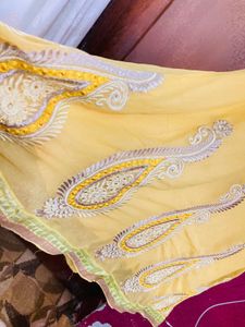 Yellow Embroidered Anarkali Suit Set