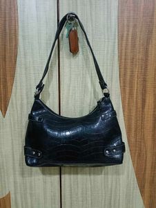 Black Crocodile Shoulder Bag