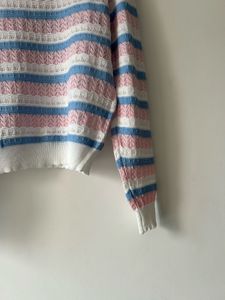 Striped Knit Pullover Sweater