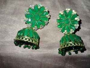 Green Jhumka Earrings💚✨