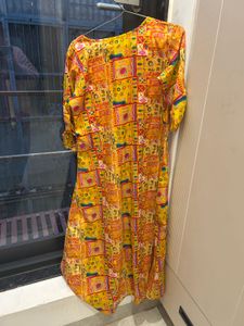Yellow Printed Kurta