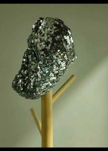 Silver Beret Hat