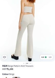 H&amp;M Beige Pattern Knit trouser