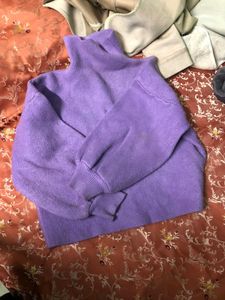 Lavender Sweater Puff Sleeves