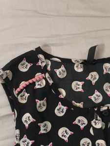 Cute Cat Print Romper