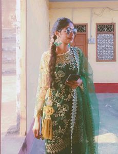 Green Embroidered Kurta Set