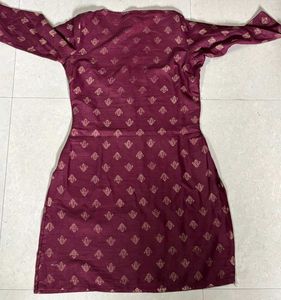 Maroon Printed Kurta