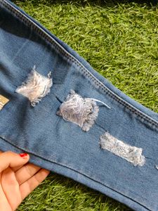 Blue Ripped Women Jeans