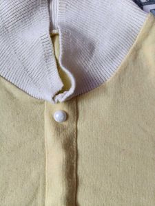 Yellow Ribbed Knit Top