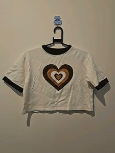 Cute Heart Print Crop Top