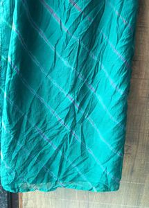 Green Chiffon Laheriya Saree