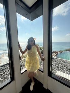 Yellow Ruffled top and skirt