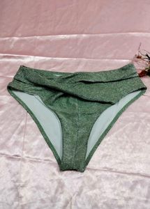 Green Glitter High-Waisted Bikini Bottoms