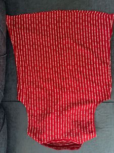 Red &amp; White Striped Sleeveless Shirt