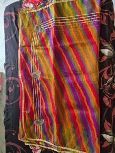 Striped Gota Patti Saree