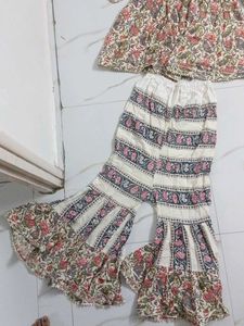 Floral Print Kurta Sharara Set