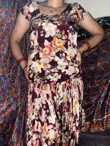 Floral Print pure crepe salwar suit