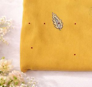 Elegant Yellow Embroidered Saree Only