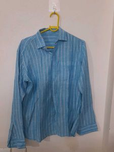 Blue Striped Linen Shirt
