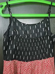 Noodle Strap Long Gown With Huge Ghera
