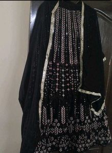 Elegant Black Ethnic Skirt